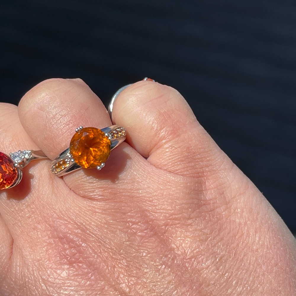 💕💕Mederia citrine and orange sapphires ring - Picture 6 of 16